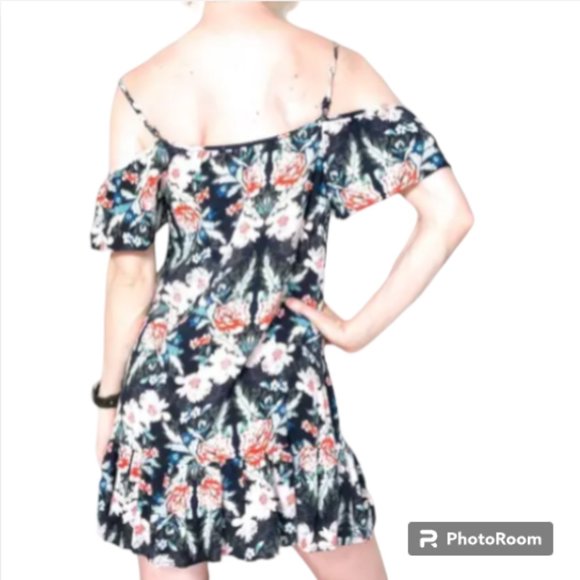 Xhilaration Floral Mini Cold Shoulder Dress Size XL - Picture 2 of 10